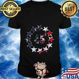 Womens 45 Squared Trump Betsy Ross Flag 2020 Second Term V-Neck T-Shirt