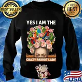 Yes i am the crazy parrot lady flowers s Sweater
