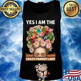 Yes i am the crazy parrot lady flowers s Tank top