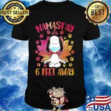 Yoga snoopy mask namastay 6 feet away shirt