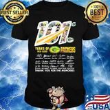 101 years of 1919 2020 green bay packers thank for the memories signatures shirt