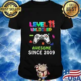 11th birthday Gamer Level 11 Unlocked Awesome Since 2009 Shirt