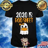 2020 Boo Sheet Girl Ghost In Mask Cute Halloween Quarantine T-Shirt
