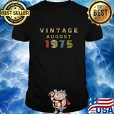 45 Year Old Birthday Gift Vintage 1975 August T-Shirt
