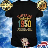 70 Year Old Birthday Gifts September 1950 Quarantine Edition T-Shirt