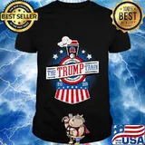 All Aboard the Trump Train 2020 American Flag Reelect 45 T-Shirt