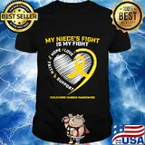 Aunt Uncle Women Men Niece Gold Childhood Cancer Awareness Shirt