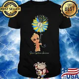 Baby groot sunflower down syndrome awareness shirt