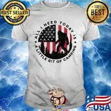 Bigfoot all i need today is a little bit of camping american flag shirt