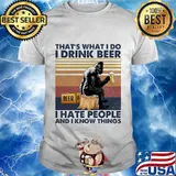 Bigfoot that's what i do i drink beer i hate people and i know things line vintage retro shirt
