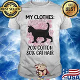 Black Cat and Cherry Blossom My clothes 20% cotton 80% cat hair shirt