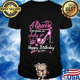 Black Queens are Born in July Women Birthday Gift Shirt