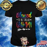 Blessed To Be Called Grammy Tie Dye Family Gift T-Shirt