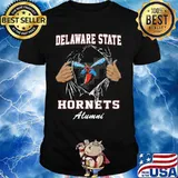 Blood inside delaware state hornets alumni shirt