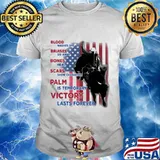 Blood washes off, bruises go away, bones heal, scars show character, pain is temporary, victory lasts forever american flag cowboy shirt