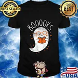 Booooks Boo Teacher Reading Book Halloween Funny T-Shirt
