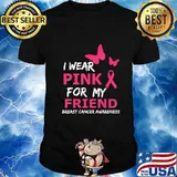 Breast Cancer I Wear Pink for my Friend Heart Ribbon T-Shirt