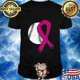 Breast Cancer Softball Ball Pink Ribbon Carcinoma Sport Gift T-Shirt