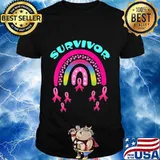 Breast Cancer Survivor Pink Rainbow Lovers T-Shirt