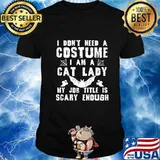 Cat Lady Halloween Costume Scary Funny Boo T-Shirt