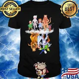 Characters cartoon water reflection shirt
