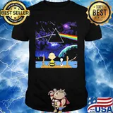 Charlie brown and snoopy seeing pink floyd band shirt