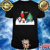 Charlie brown snoopy and bears merry christmas tree shirt