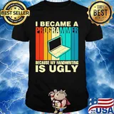 Computer I became a programmer because my handwriting is ugly vintage retro shirt