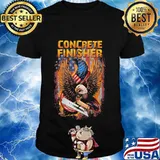 Concrete finisher gold eagle american flag shirt