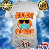 Coolest Pumpkin In The Patch Face Mask Halloween Boys Girls Long Sleeve T-Shirt