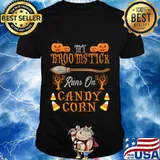 Cute Halloween Candy My Broomstick Runs On Candy Corn T-Shirt