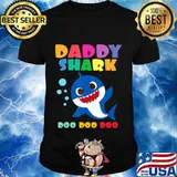 Daddy Shark T-Shirt Doo Doo Funny Baby Mommy Kids T-Shirt
