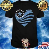 Dallas cowboys heart back in blue american flag shirt