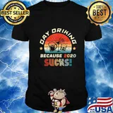 Day Drinking Because 2020 Sucks Shirt Funny Retro T-Shirt