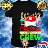 Deer christmas social worker crew shirt