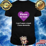 Dementia Awareness Purple I Can't Wear A Mask Retro T-Shirt