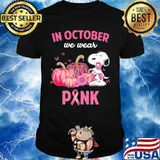 Dog in october we wear pink cancer awareness shirt