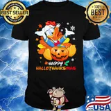 Donald duck happy hallothanksmas halloween thanksgiving christmas shirt