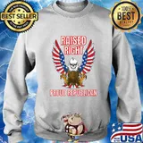 Eagle Skull USA American Flag Raised Right Proud Republican T-Shirt Sweater