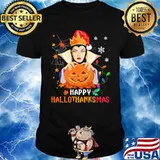 Evil queen happy hallothanksmas halloween thanksgiving christmas shirt