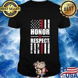 Firefighter Honor Respect American Red Line Patriotic Gifts T-Shirt