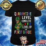 First Grade Quarantine Shirt Back To School T Rex Gamer Gift Premium T-Shirt