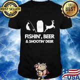 Fishin' beer & shootin' deer sticker cute shirt