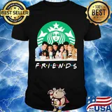 Friends characters starbucks coffee logo shirt