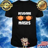Funny Halloween reusable masks Boobs, simple mask costume T-Shirt