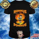 Funny Halloween Witches Duck and Pumkin Cute Honkus Ponkus Shirt