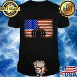 Funny Pumpkin American Flag Halloween Costume Men Women Kids T-Shirt