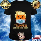 Funny Trumpkin Halloween Shirt Trump 2020 No More Boo Sheet T-Shirt