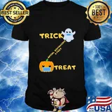 Ghost Pumpkin Social Distancing Trick Or Treat Halloween T-Shirt