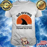 Go diving worst case scenario a shark kills you sunset 2020 shirt